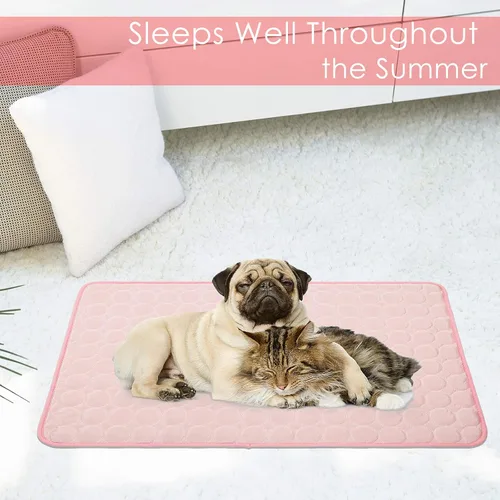 Vista 6 de Alfombrilla de enfriamiento para perros, almohadilla de enfriamiento automática para perros, seda de hielo, lavable a máquina, alfombrilla