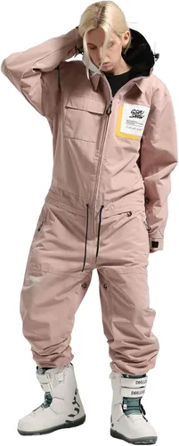 Vista 4 de Trajes de esquí de una pieza para mujer, impermeables, resistentes al viento, traje de nieve aislado, para deportes de nieve