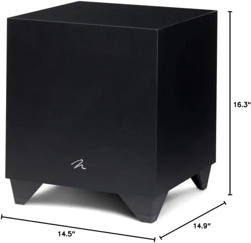 Vista 4 de MartinLogan Dynamo - Subwoofer de 600 x 10 pulgadas y 120 vatios con aplicación de control submarino, color negro