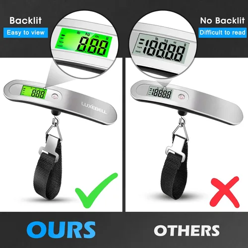Vista 5 de Luxebell balanza digital para equipaje, 110 libras, regalo para viajeros