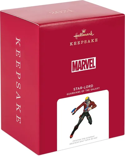 Vista 3 de Hallmark Keepsake Adorno de Navidad de plástico 2021, Guardianes de la Galaxia Star Lord