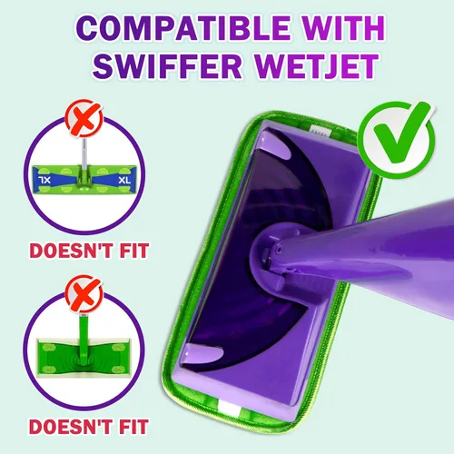 Vista 2 de Orighty Almohadillas reutilizables para trapeador compatibles con Swiffer WetJet – Recambio de microfibra lavable a máquina para limpieza del hogar