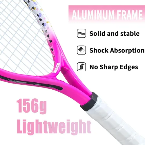 Vista 6 de Senston Kids Tennis Racket Set (17 & 23 Inch) - 1 Pack Junior Tennis Racquet, Lightweight Aluminum Frame, Includes Cover