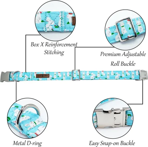 Vista 87 de Lionet Paws Collar de perro de Halloween con corbatín, bonito collar de algodón ajustable con hebilla de metal para perros pequeños, medianos y A
