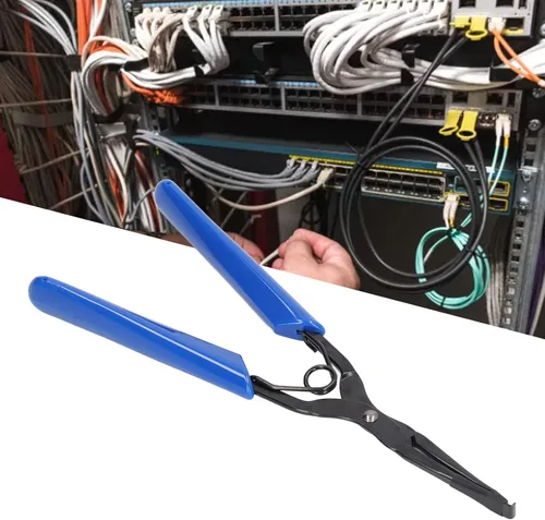 Vista 8 de Pelacables de fibra óptica, alicates de punta larga de brida para conexión de fibra que inserta la herramienta de extracción, pelacables con mango