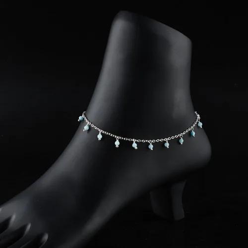 Vista 41 de Yanara Tobilleras de piedras preciosas para mujer, piedra natal natural, chapada en plata, joyería hecha a mano en 8.5 + 1.5 pulgadas, cristales