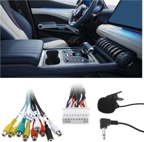 Vista 3 de Arnés de cableado RCA de 20 pines RCA Cable adaptador RCA estéreo de salida RCA Cable de extensión de cable de extensión Accesorios de coche