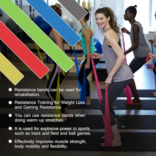 Vista 7 de 5 Pcs Professional Resistance Bands. Latex-Free, Elastic Band, Work Out Bands, Stretch Bands for Working Out Women or Men, Exercise Bands Set for