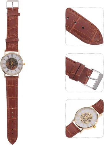 Vista 2 de Hemobllo Reloj de cuarzo de cuero con movimiento japonés para hombre, diseño ultrafino, de cuero, casual, simple, para hombres y mujeres