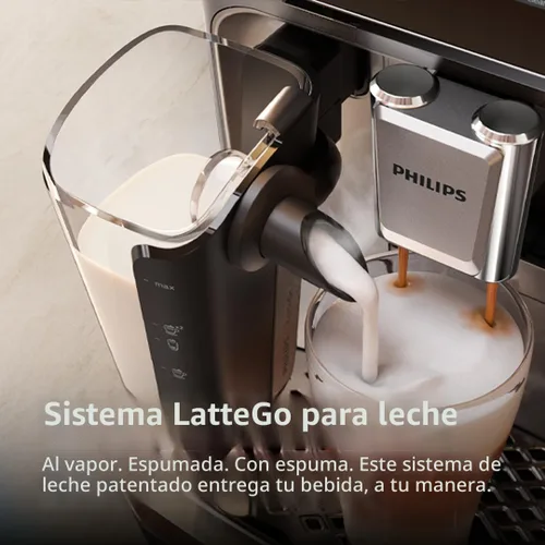 Vista 4 de Philips Máquina de café espresso totalmente automática serie 4400 – 12 cafés calientes y helados, sistema de leche LatteGo rápido de limpiar
