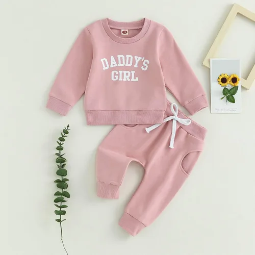 Vista 2 de Conjunto de sudadera con letras de leopardo para recién nacido, ropa de otoño e invierno