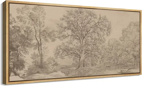 Vista 72 de SIGNFORD Lienzo enmarcado extragrande para pared, diseño de flores silvestres, paisaje, campo escénico con flores florecientes, ilustraciones