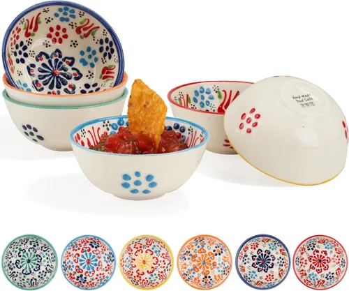 Vista 13 de BCS Juego de 6 cuencos de cerámica pequeños para inmersión, tabla de preparación de cocina y charcutería, plato de salsa de soja, platos decorativos