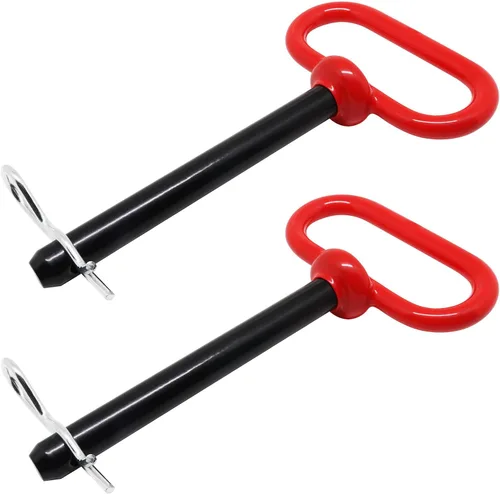 Vista 22 de Pasador de enganche de remolque, pasador de enganche de remolque de tractor de 1/2 pulgada y clip, pasadores de remolque con mango negro recubierto