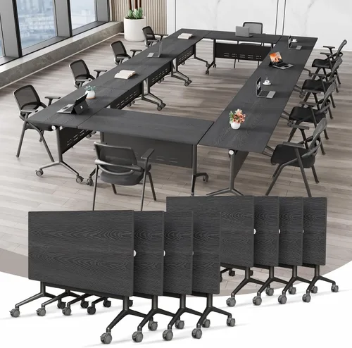 Vista 59 de Mesa de conferencias plegable, mesa de sala de conferencias con ruedas, mesa de conferencias plegable modular, mesas de reuniones de entrenamiento