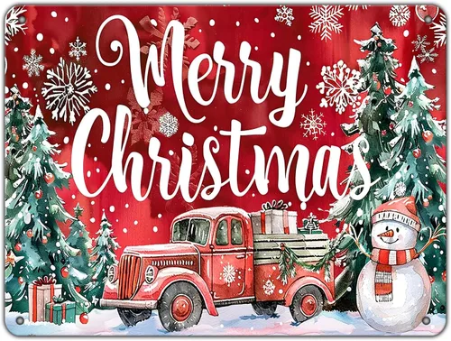 Vista 22 de Letreros de Navidad de Metal Vintage de Lata, May You Never to Too Grown Up to Search The Skies Christmas Eve 8x12 Pulgadas Arte Rústico de Pared
