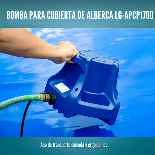 Vista 6 de Little Giant Select Series LG-APCP1700 1/3 HP, 1745 GPH, Bomba automática sumergible para cubierta de piscina con cable de 25 pies, azul oscuro