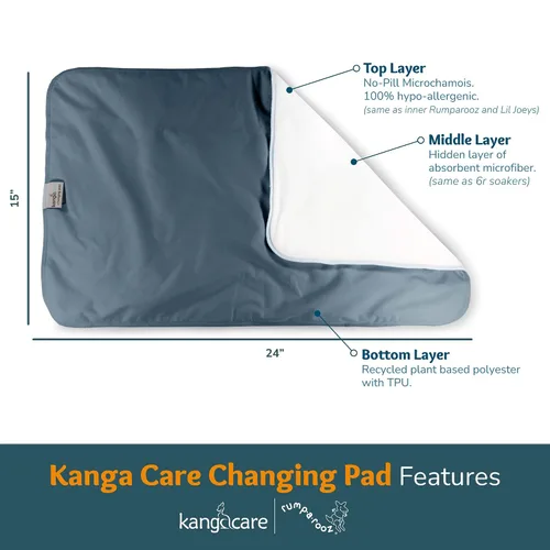 Vista 2 de Kanga Care Reusable Absorbent & Waterproof Changing Pad 24" x 15" - Aspenglow