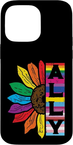 Vista 21 de iPhone 16 Lgbt Gay Ally Sunflower Rainbow Pride Flag Men Women Kids Case