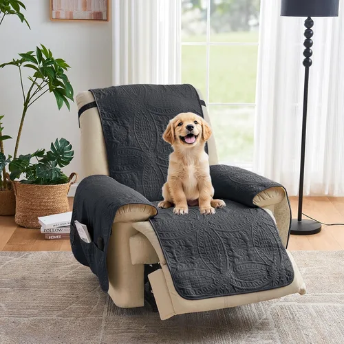 Vista 21 de Fundas acolchadas beige para sillas reclinables, impermeables, fundas para sillas reclinables para niños perezosos, fundas reclinables que admiten