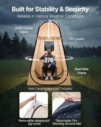 Vista 3 de VEVOR Pop up Sports Tent, 8 Sizes Optional Clear Bubble Tent for 1-6 Person, Waterproof Outdoor Pod with Floor Mat & Top Cover, Garden Igloo Dome