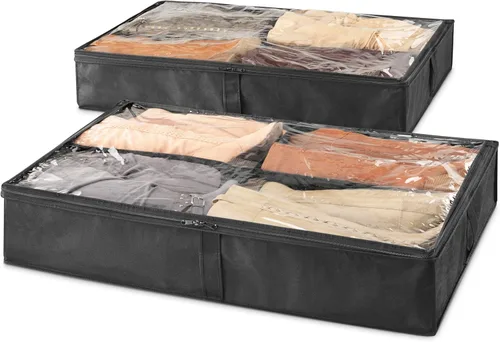 Vista 2 de Whitmor - Set de 2 bolsas para botas debajo de la cama (4 secciones) - Negro