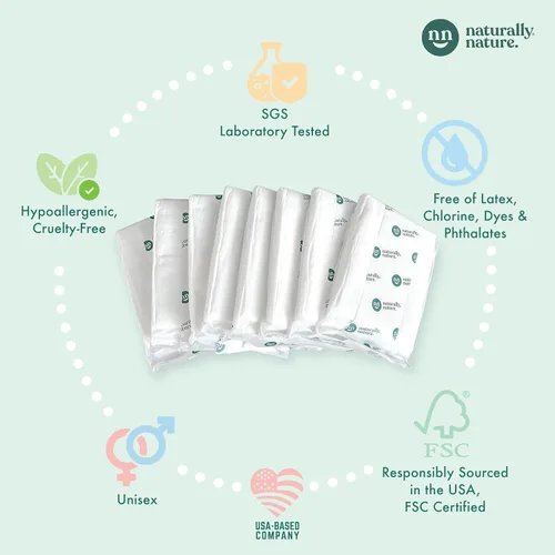Vista 6 de Naturally Nature Almohadillas elevadoras de pañales con protección contra fugas durante la noche, para mojadores pesados, forros de pañales