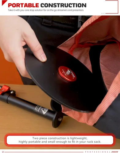 Vista 7 de IFOOTAGE A200 Monopie con Base Redonda, Monopie de Vídeo de 22" para Escritorio, Monopie de Cámara de Aluminio con Base, Compatible con Cámara DSLR