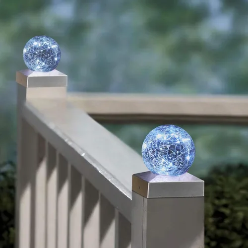 Vista 9 de SUNNYPARK Luces solares para postes – Luz para poste al aire libre para valla o decoración de patio, jardín, tapas alimentadas por energía solar
