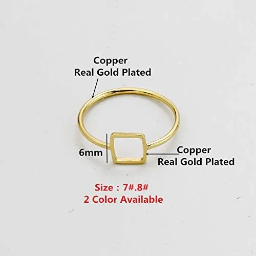 Vista 4 de LOYJOY Geometric Square Midi Rings For Women Men Jewelry Minimalist Anillos Gold Color Stacking Rings Bisuteria Anel
