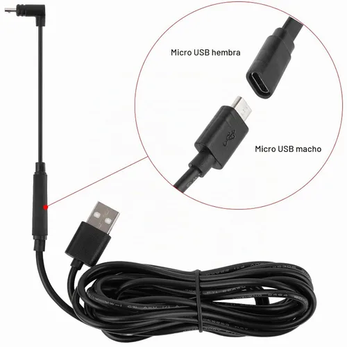 Vista 4 de Uogw Paquete de 2 cables de extensión compatibles con Wyze Cam Pan v3 y Wyze Cam v3 Pro, cable extensor macho a hembra de 5 pulgadas para cámara