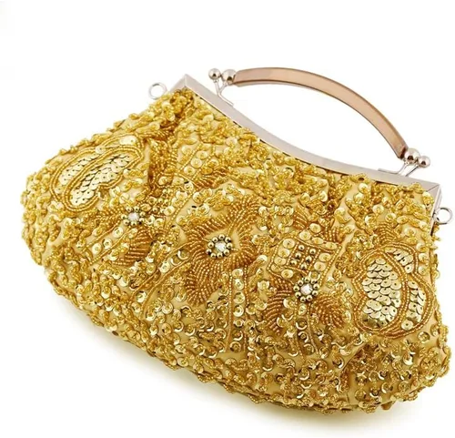 Vista 3 de Gionforsy Bolso Flapper de los años 20, bolso de mano de noche para boda, cóctel, baile, fiesta, rugido de los años 20, bolsa de cuentas Gastby