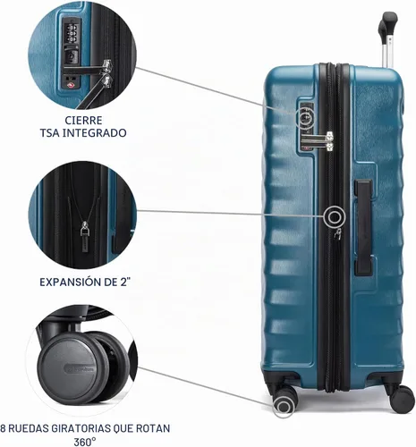 Vista 4 de Travelpro Maxlite Air V2 Maleta de rueda giratoria con lados duros expandible, Verde azulado