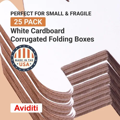 Vista 4 de Caja de cartón corrugado Aviditi 1294W, 12 in de largo x 9 in de ancho x 4 in de alto, color blanco (paquete de 25 unidades)