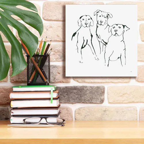 Vista 6 de Epic Graffiti 'Lovable Mutts II' por Chris Paschke, lienzo de arte de pared Giclée, 12 x 12 pulgadas