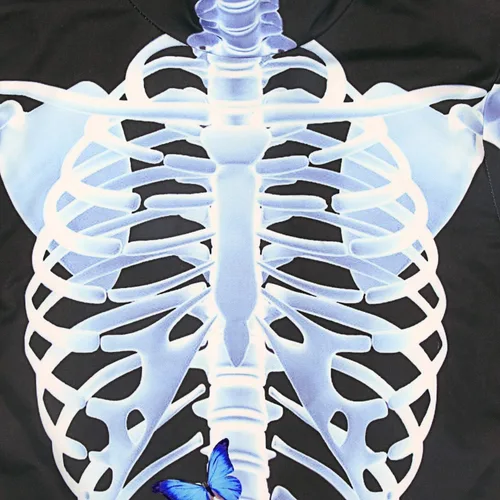 Vista 5 de Disfraz de Halloween para mujer, diseño de calavera con estampado 3D, diseño de calavera