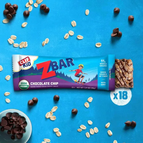 Vista 3 de Clif Kid ZBar Zbar - Barras de chocolate con chispas de chocolate - Barritas energéticas horneadas suaves - Sin OMG - 0.42 oz de granos enteros