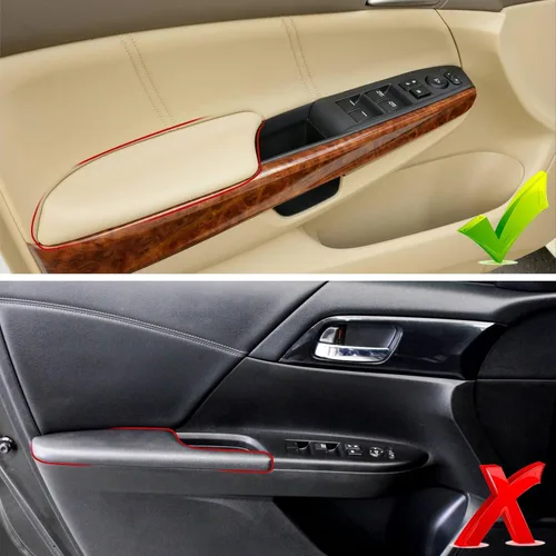 Vista 3 de Compatible con paneles de puerta de Honda Accord Tapa de apoyabrazos 2008-2012, 2 piezas de cubierta de apoyabrazos de panel de puerta de cuero PU