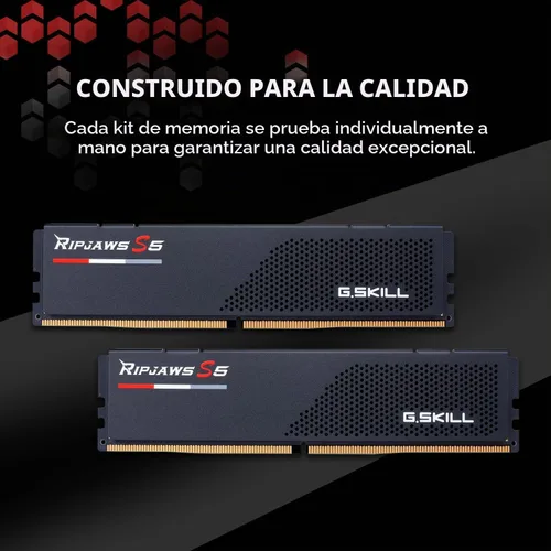 Vista 5 de G.SKILL Ripjaws S5 Series DDR5 RAM (Intel XMP 3.0 & AMD Expo) 64GB (2x32GB) 6000MT/s CL36-36-36-96 1.35V Memoria de computadora de escritorio U-DIMM