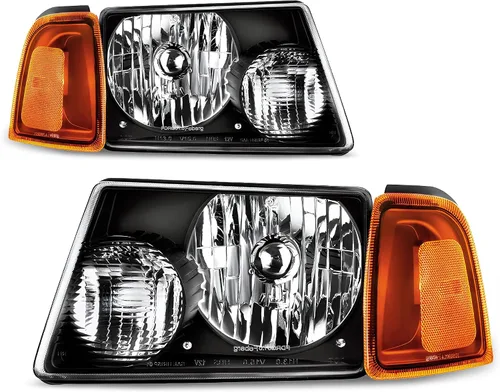 Vista 10 de Conjunto de repuesto de faros delanteros para Ford Explorer. Reflectores ámbar, carcasa cromada Compatible con Ford Explorer Sport Trac 2007-2010