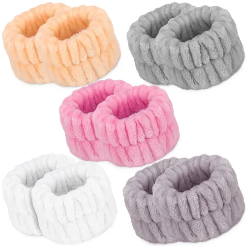 Vista 7 de Toallas de muñeca para mujer para lavar la cara, toalla de microfibra para spa, pulseras absorbentes, banda para el sudor para niñas que evitan que