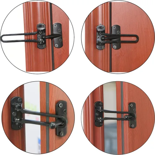Vista 6 de Cerradura de refuerzo de puerta, cerradura de barra oscilante para seguridad en el hogar, cerraduras de puerta delantera para niños, aleación