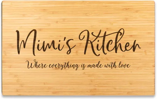 Vista 29 de Andaz Press Tabla de cortar grande de madera de bambú, 17.75 x 11 pulgadas, Aunt's Kitchen Where Everything is Made With Love, 1 paquete, tabla