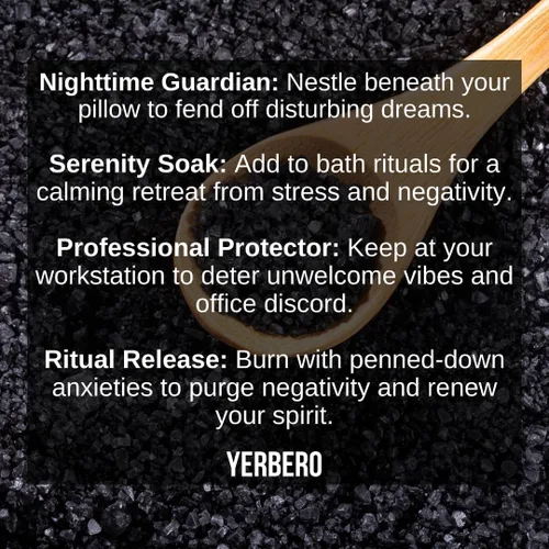 Vista 2 de Yerbero - Sal negra para protección 2oz (56g) - Sal Negra - Suministros esenciales de Wiccan y brujería para rituales, hechizos y purificación - Sal