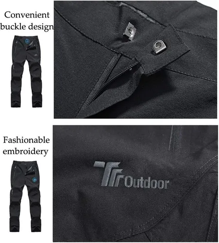 Vista 5 de Rdruko Pantalones deportivos ligeros de secado rápido para mujer resistentes al agua con bolsillos