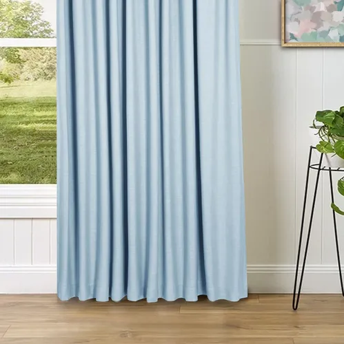 Vista 6 de Frelement Cortinas 100% opacas con forro térmico, cortinas de lino para decoración de Navidad, cortinas plisadas con aislamiento térmico