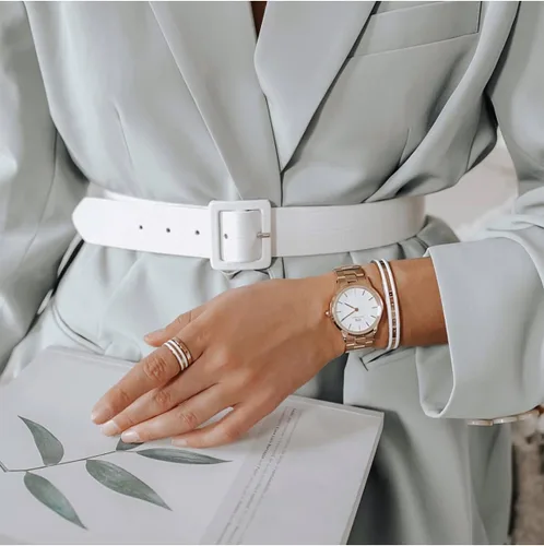 Vista 3 de Daniel Wellington Iconic Link Reloj pulsera de eslabones de oro rosa o plata