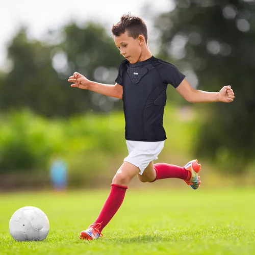 Vista 2 de Protector de costilla de fútbol acolchado para niños y niñas, camiseta de protección de pecho para rugby, béisbol, fútbol, baloncesto