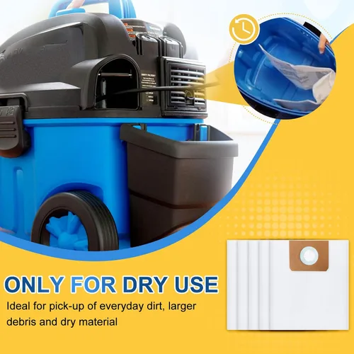 Vista 6 de KEEPOW Bolsas de vacío de 4 galones de repuesto compatibles con Vacmaster de 4 galones para aspiradora húmeda/seca VF408, VF408B, VF410P, parte #