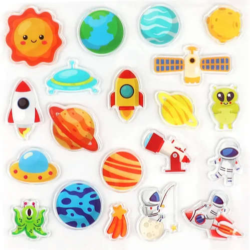 Vista 23 de 20 calcomanías de gel grueso para fiestas de playa, para verano, piscina, ventana, calcomanías para niños, niños pequeños y adultos, hogar, avión